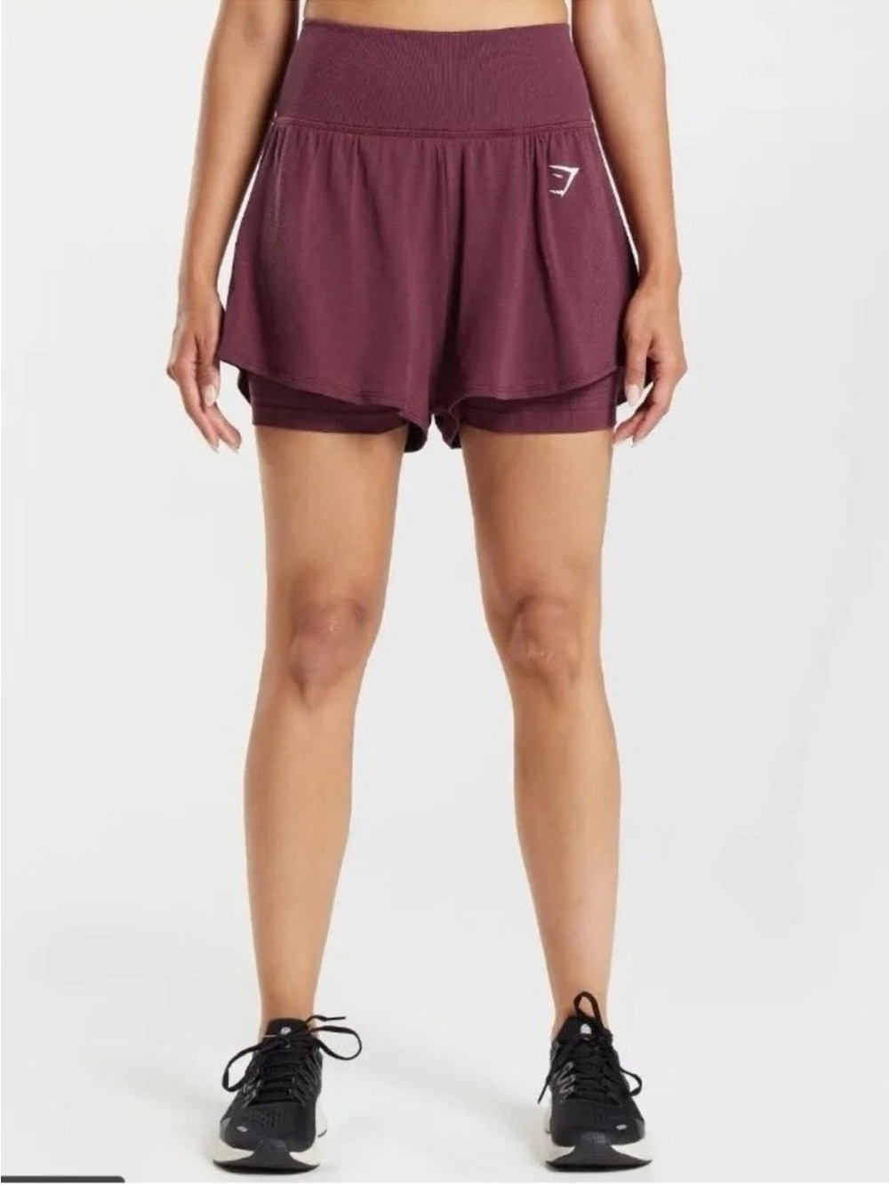 Gym Shark Burgundy Layered Women's Shorts